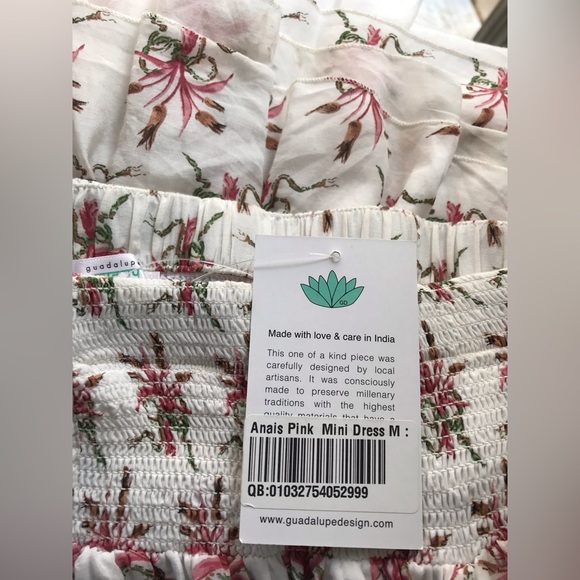Guadelupe Design Anais Mini Dress Boho Gypsy Medium Cotton Silk - Picture 5 of 12